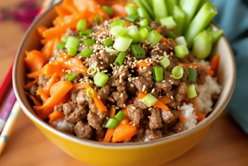 Beef and Carrot Rice Bowl