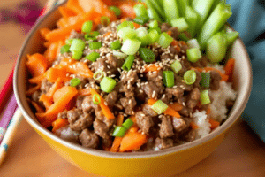 Beef and Carrot Rice Bowl