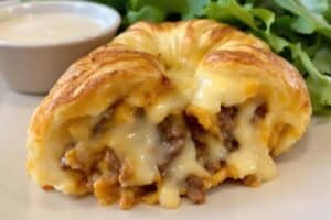 Beef and Cheese Crescent Bake