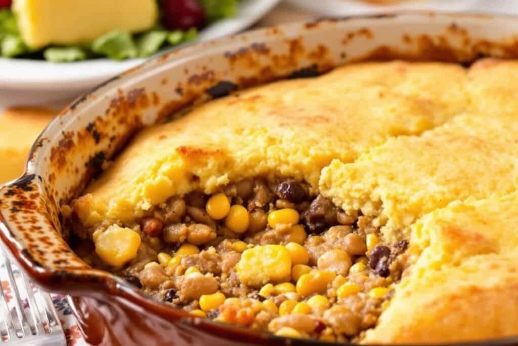 Beef and Cornbread Casserole