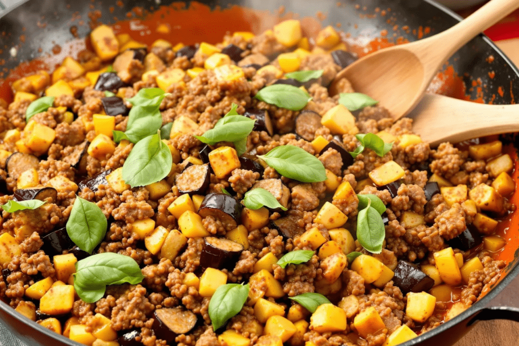 Beef and Eggplant Skillet