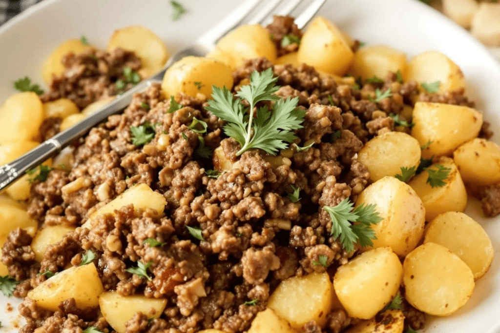 Beef and Garlic Butter Potatoes