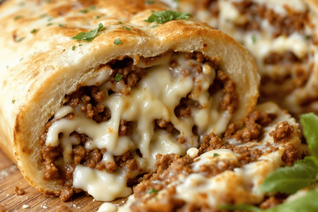Beef and Mozzarella Stuffed Bread