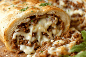 Beef and Mozzarella Stuffed Bread