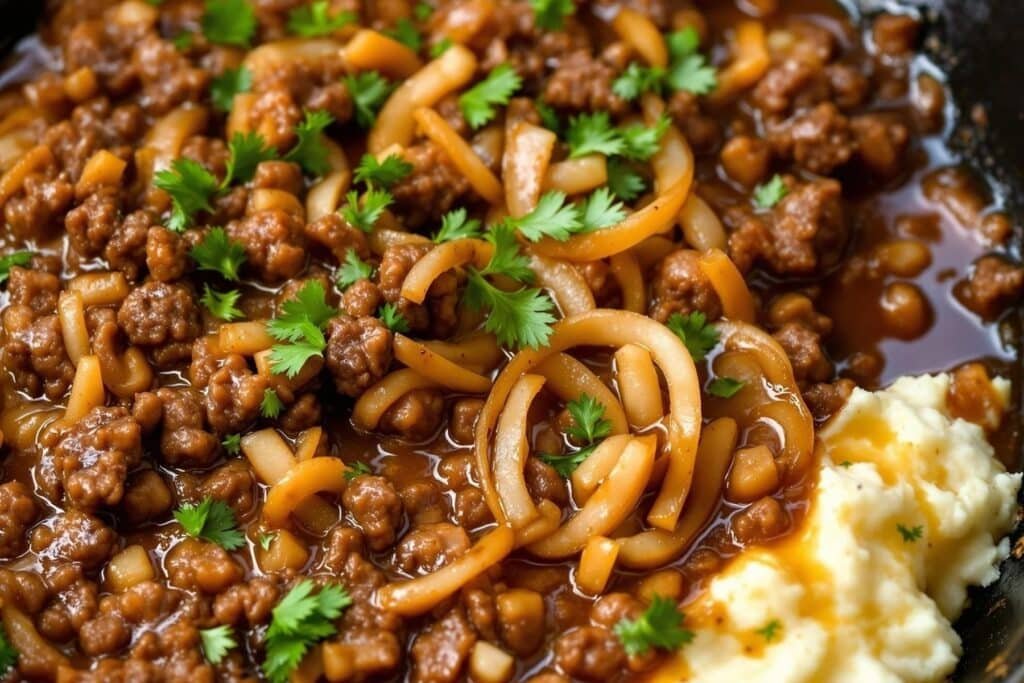 Beef and Onion Gravy Skillet