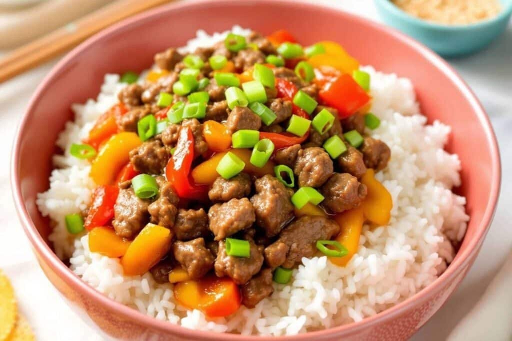 Beef and Pepper Rice Bowl