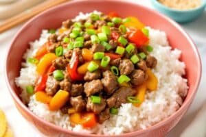 Beef and Pepper Rice Bowl