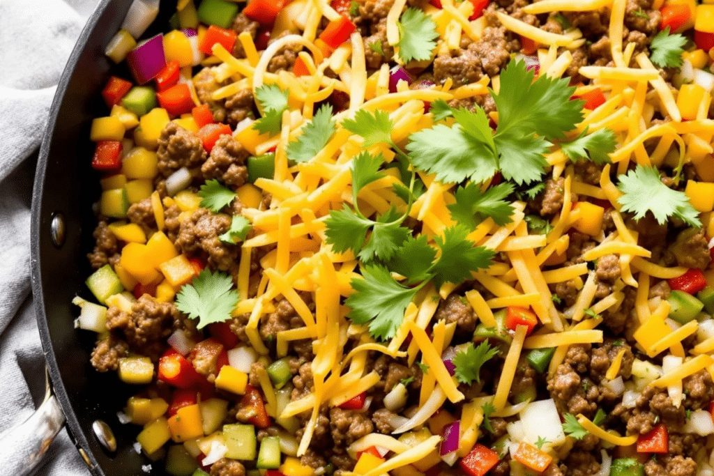 Beef and Salsa Verde Skillet