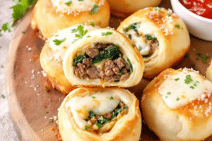 Beef and Spinach Stuffed Rolls