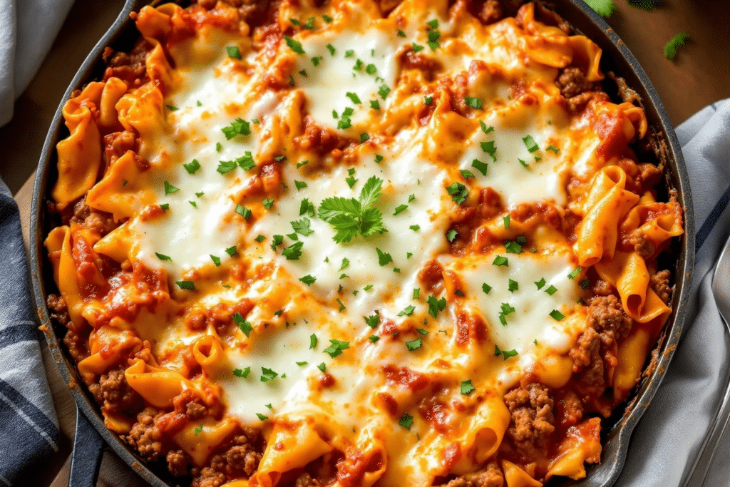 Cheesy Beef Skillet Lasagna