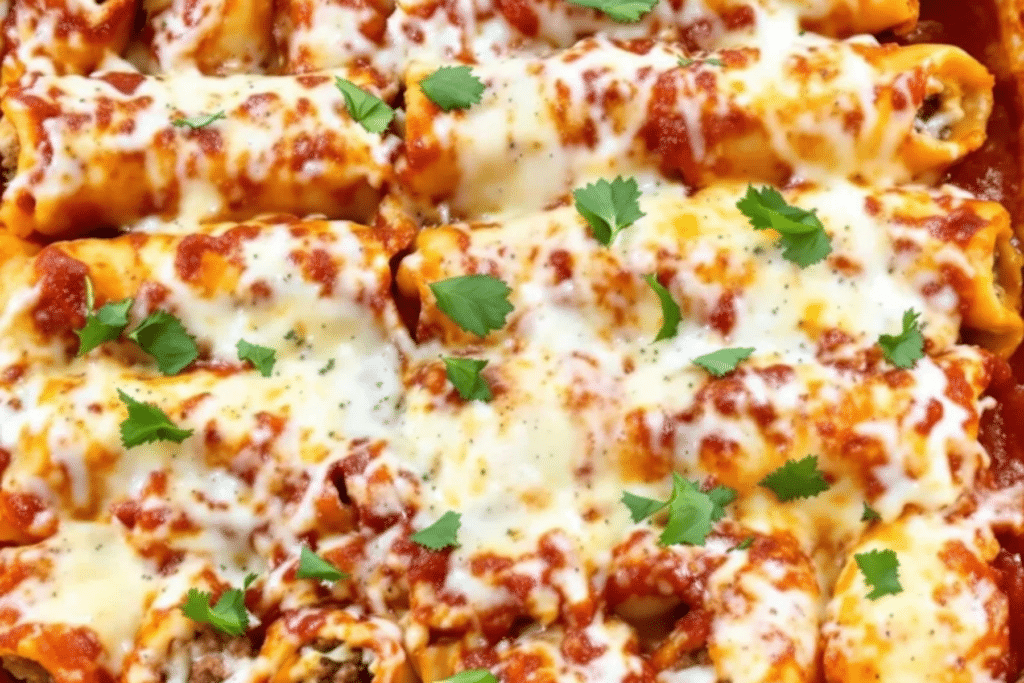 Cheesy Beef Stuffed Pasta Tubes