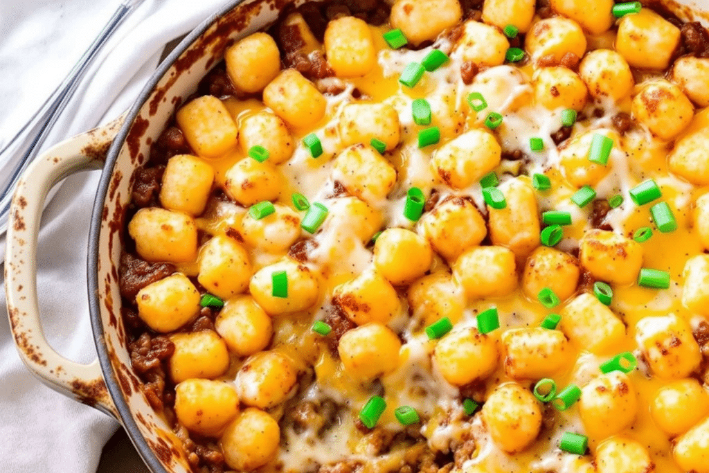 Cheesy Beef Tater Tot Bake