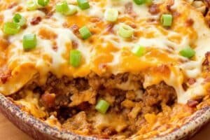 Cheesy Beef Tortilla Bake