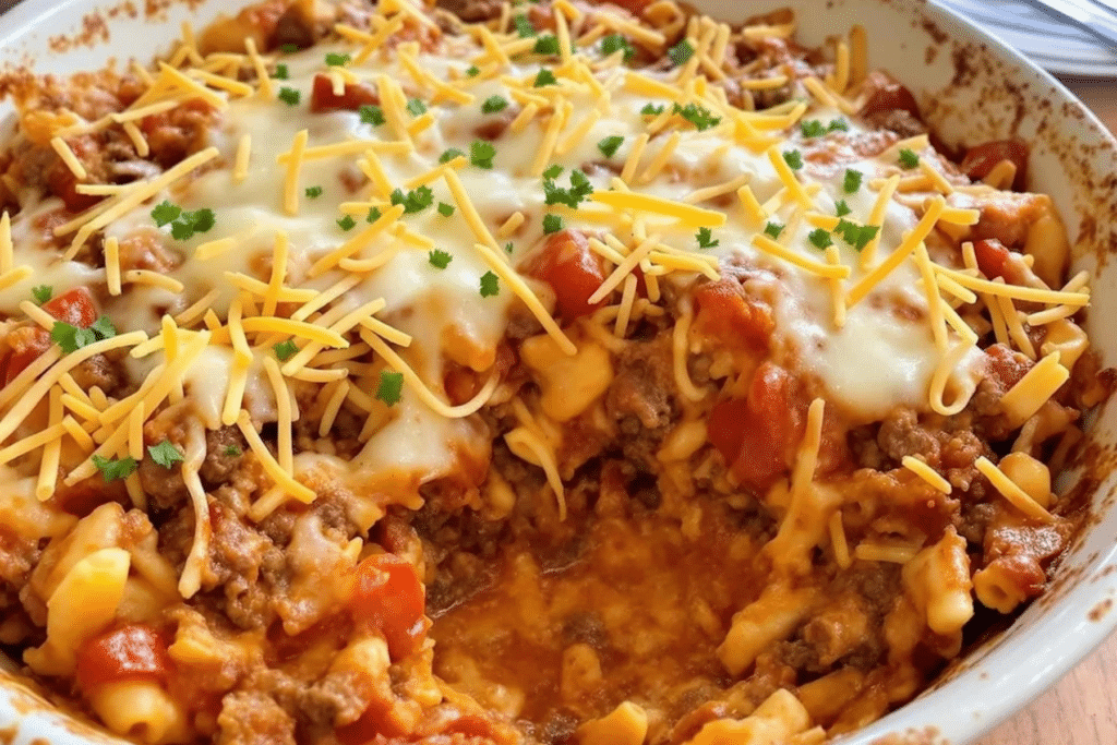 Cheesy Beef and Tomato Bake