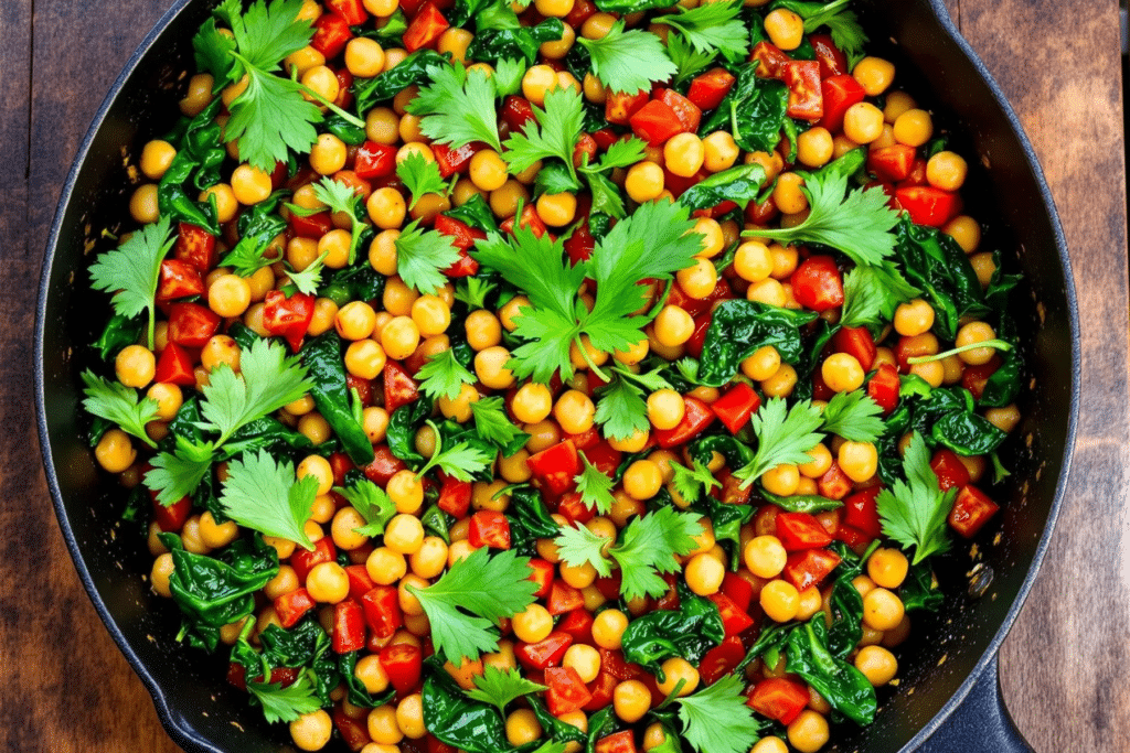 Chickpea and Spinach Tomato Skillet