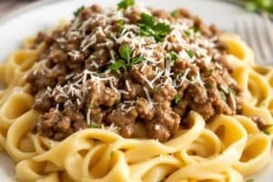 Creamy Beef Alfredo Pasta