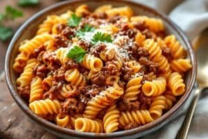 Creamy Beef Pasta Skillet