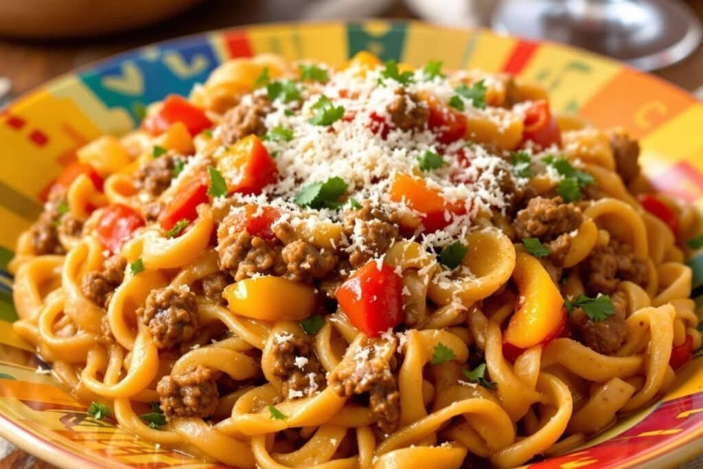 Creamy Beef Pepper Pasta
