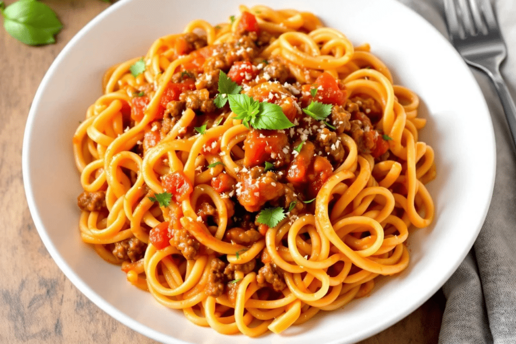 Creamy Beef Tomato Pasta