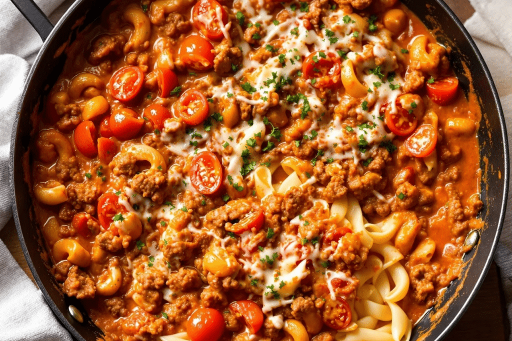 Creamy Beef Tomato Skillet