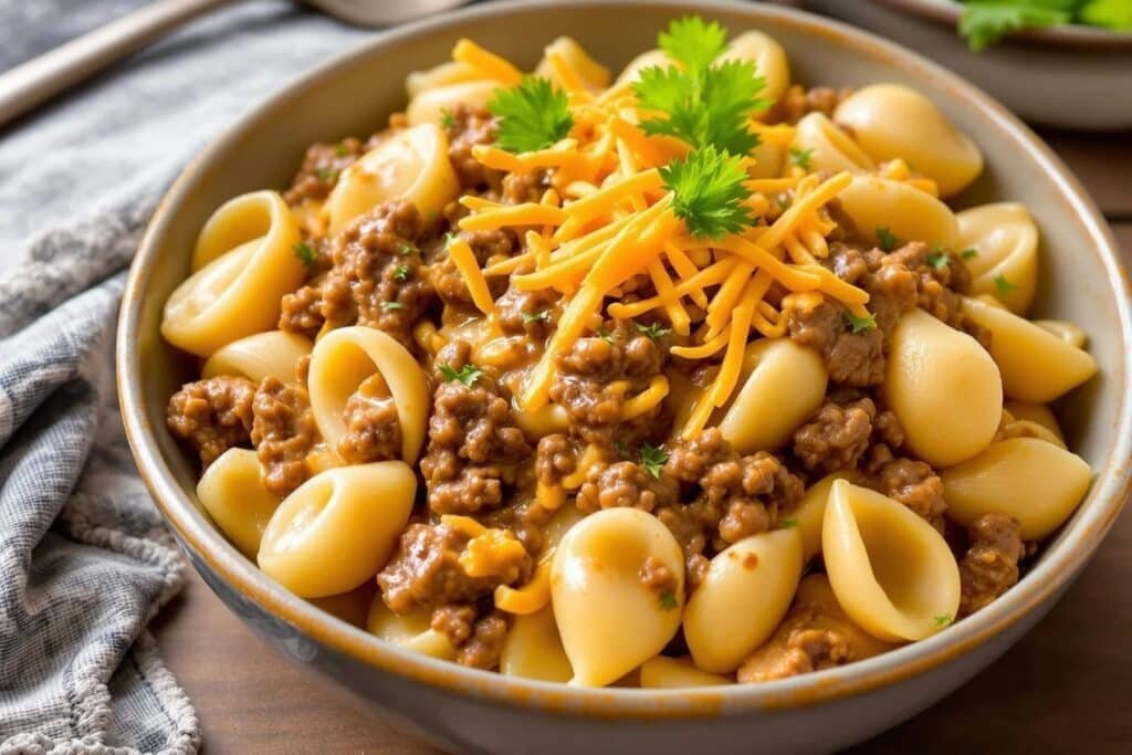 Creamy Beef and Shells