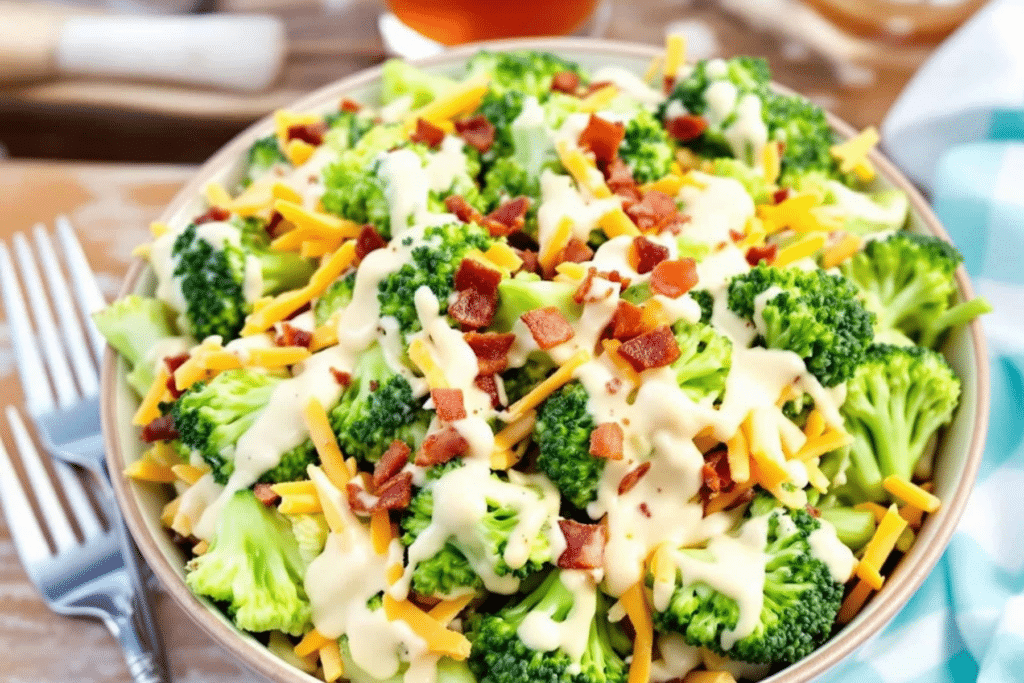 Creamy Broccoli Cheddar Salad