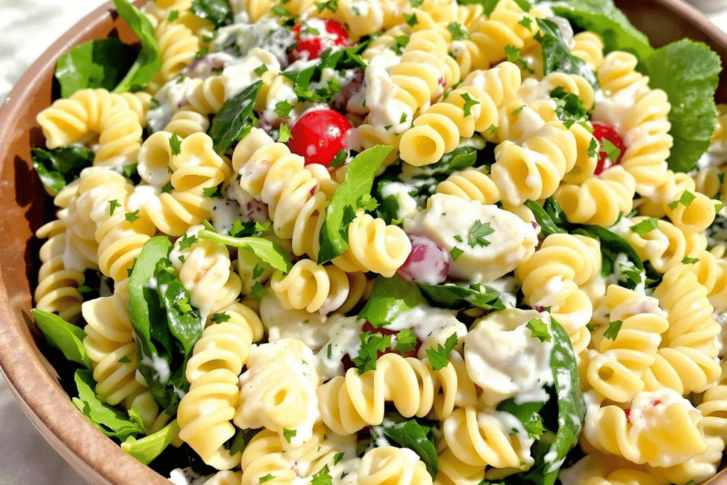 Creamy Spinach Artichoke Pasta Salad