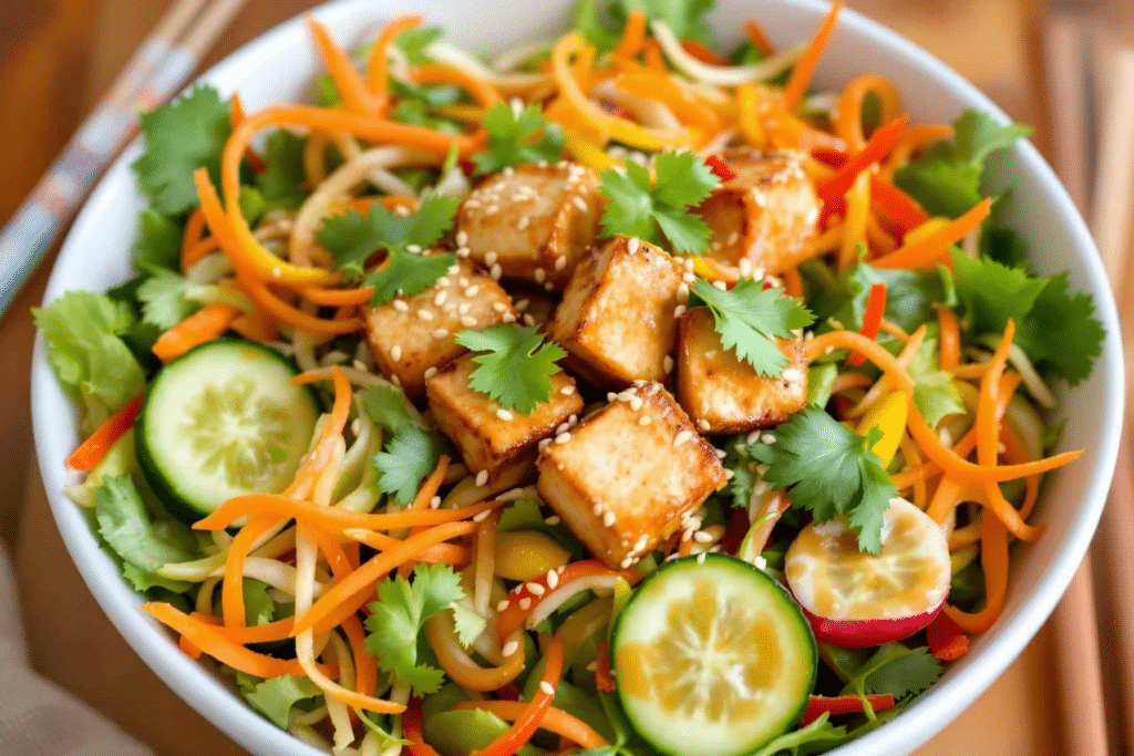 Crispy Tofu Asian Salad Bowl