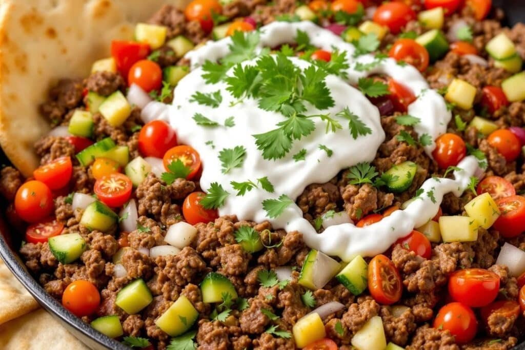 Easy Beef Gyro Skillet