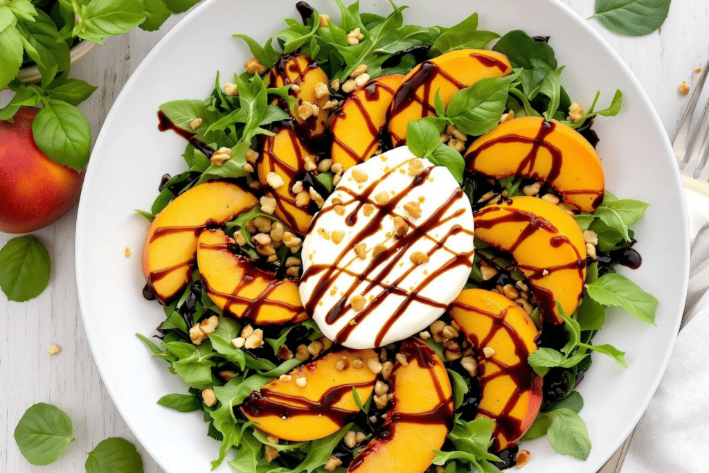 Fresh Peach Burrata Salad