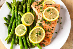 Garlic Herb Salmon with Asparagus