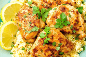 Garlic Lemon Chicken with Couscous