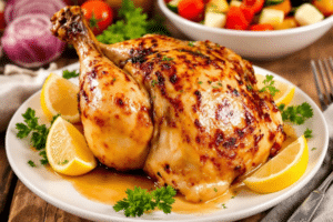 Garlic Lemon Roasted Chicken Thighs