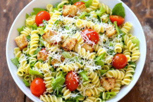 Garlic Parmesan Caesar Pasta Salad