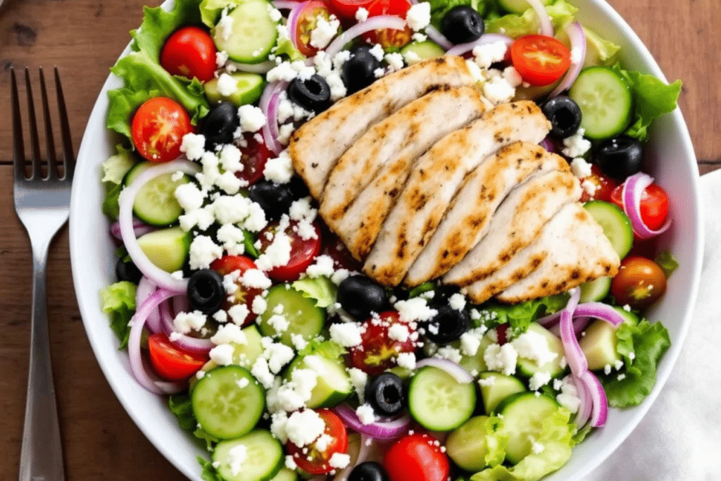 Greek Salad with Grilled Chicken