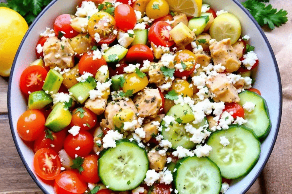 Greek Salad with Tuna and Feta