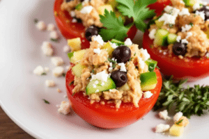 Greek Style Tuna Stuffed Tomatoes