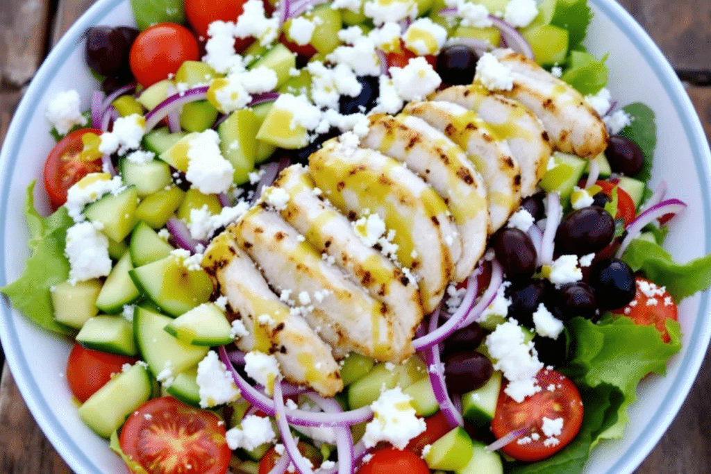 Grilled Chicken Greek Salad Bowl