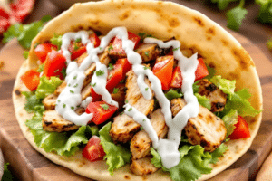 Grilled Chicken Pita with Tzatziki