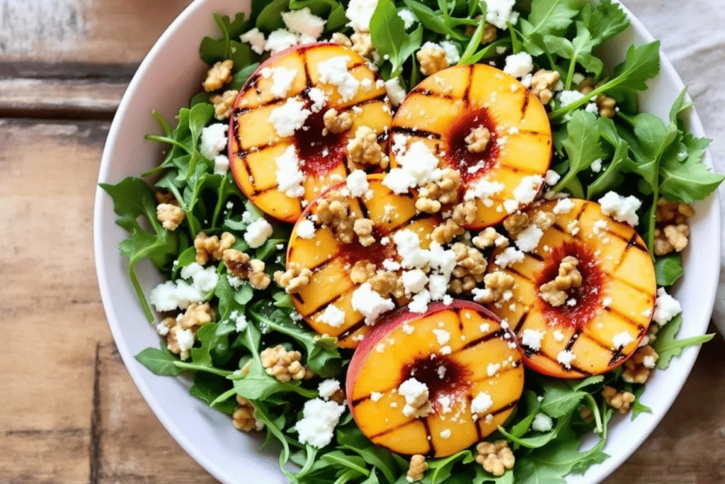 Grilled Peach Arugula Salad