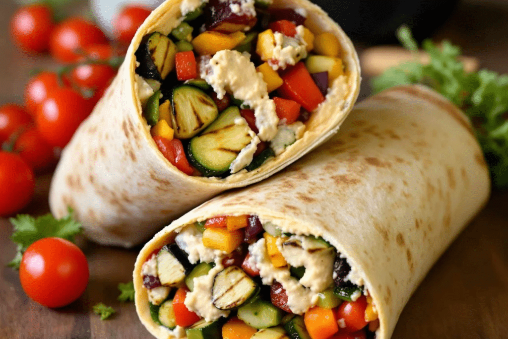 Grilled Vegetable and Hummus Wrap