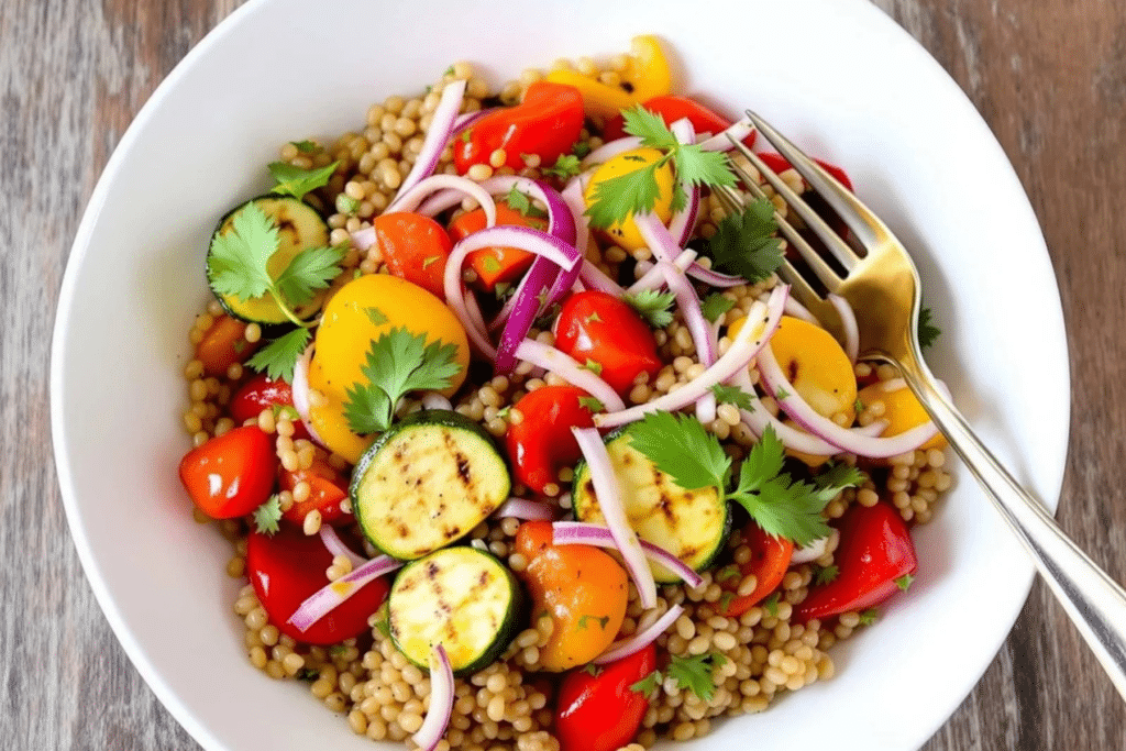 Grilled Veggie Farro Salad