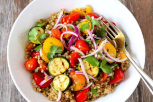 Grilled Veggie Farro Salad