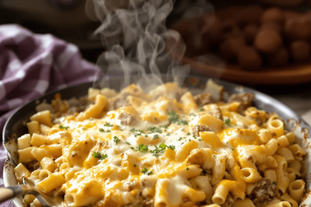 Ground Beef Alfredo Bake