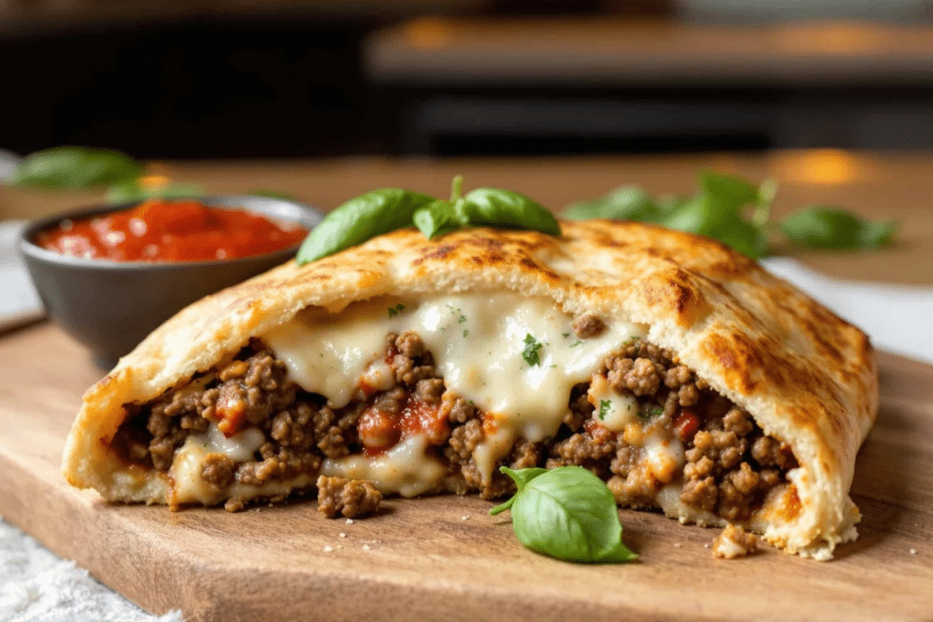 Ground Beef Calzone Bake