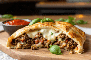 Ground Beef Calzone Bake