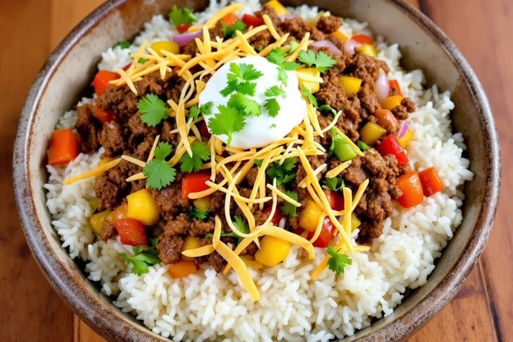 Ground Beef Fajita Rice