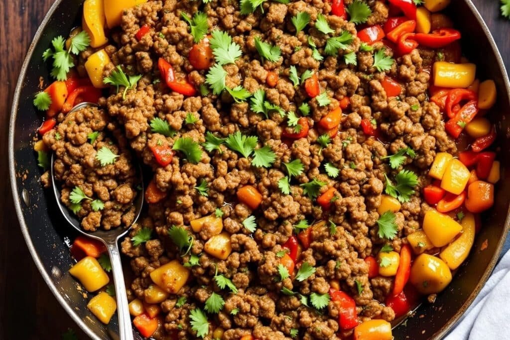 Ground Beef Garlic Herb Skillet