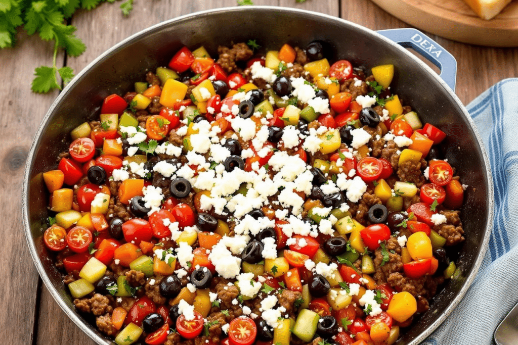 Ground Beef Mediterranean Skillet