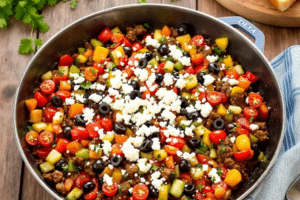 Ground Beef Mediterranean Skillet